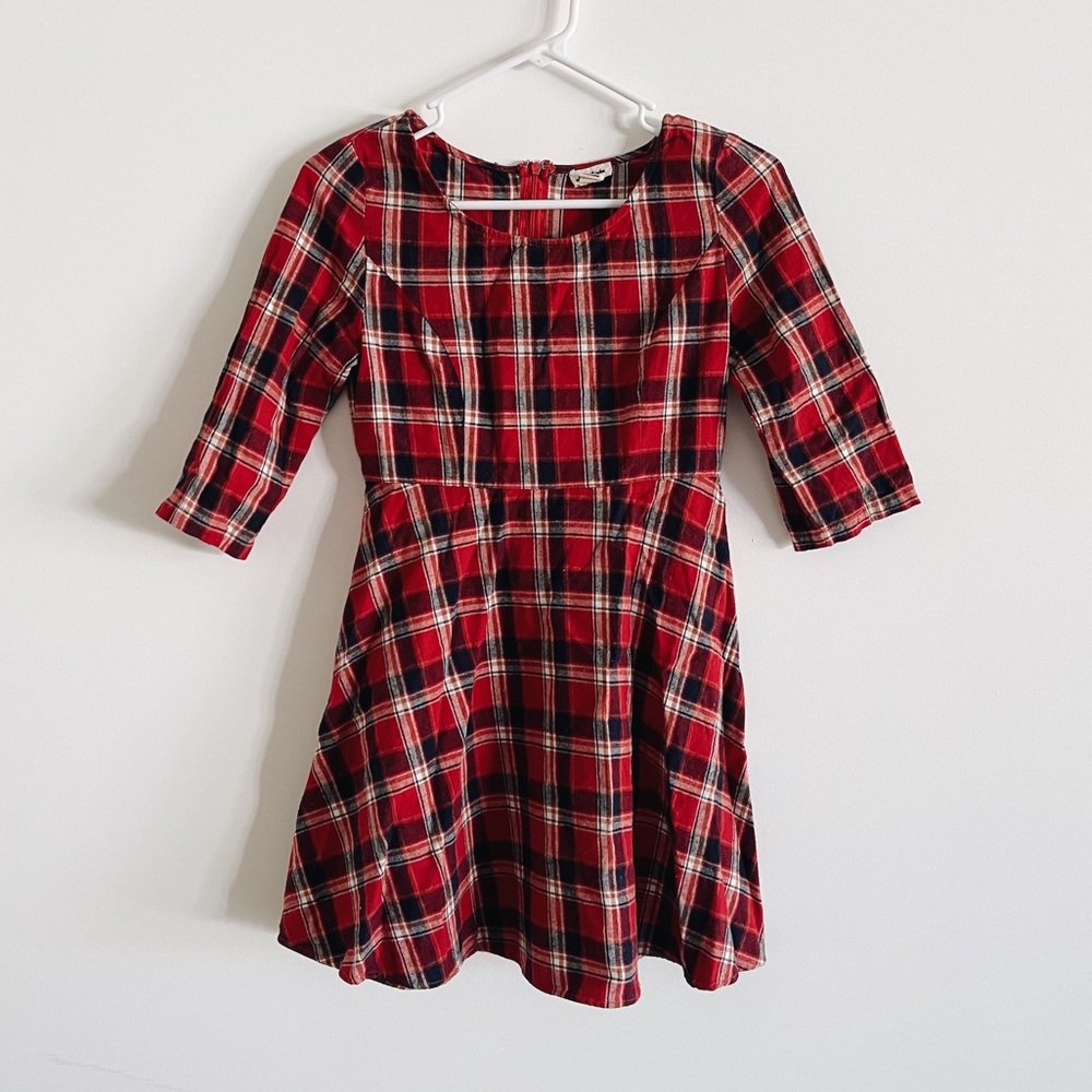 🍂🍁Love Riche Size Small Red Plaid Skater Dress